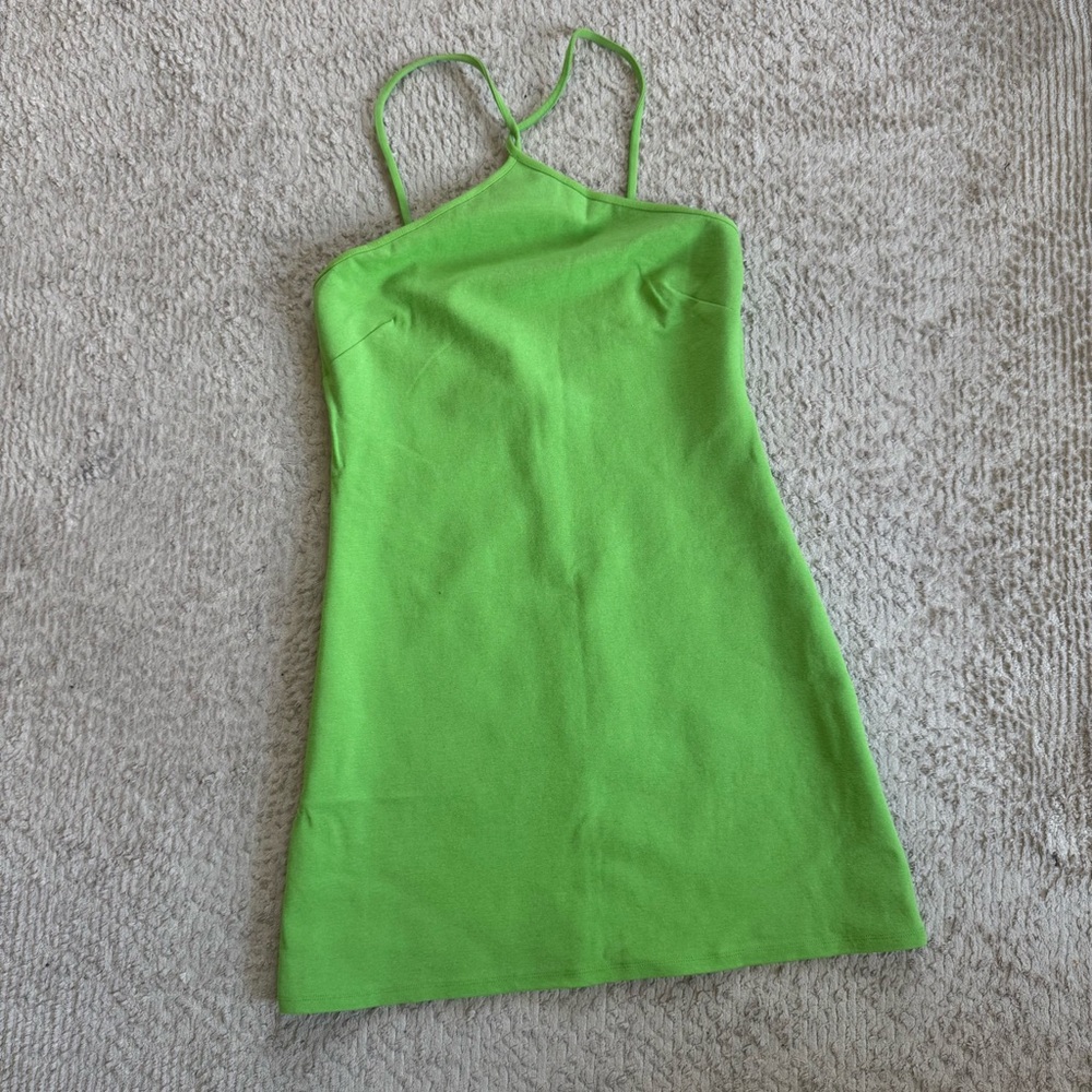Vibrant Green Halter Dress